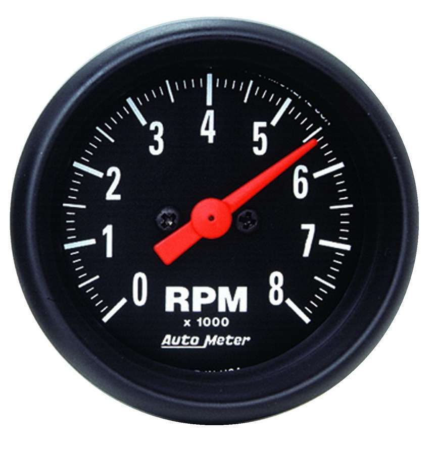 AutoMeter Tachometer - Z-Series - 8000 RPM - Electric - Analog - 2-1/16 in Diameter - Dash Mount - Black Face - Each