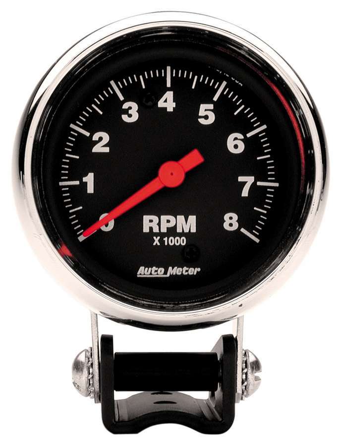AutoMeter Tachometer - Z-Series - 8000 RPM - Electric - Analog - 2-5/8 in Diameter - Pedestal Mount - Black Face - Each