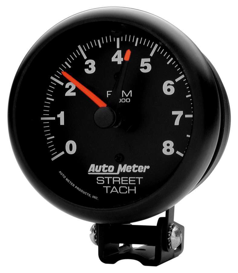 AutoMeter Tachometer - Z-Series - 8000 RPM - Electric - Analog - 3-3/4 in Diameter - Pedestal Mount - Black Face - Each