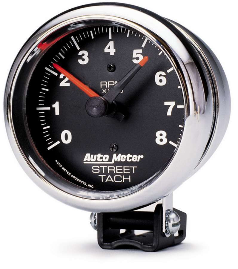 AutoMeter Tachometer - Z-Series - 8000 RPM - Electric - Analog - 3-3/4 in Diameter - Pedestal Mount - Black Face - Each