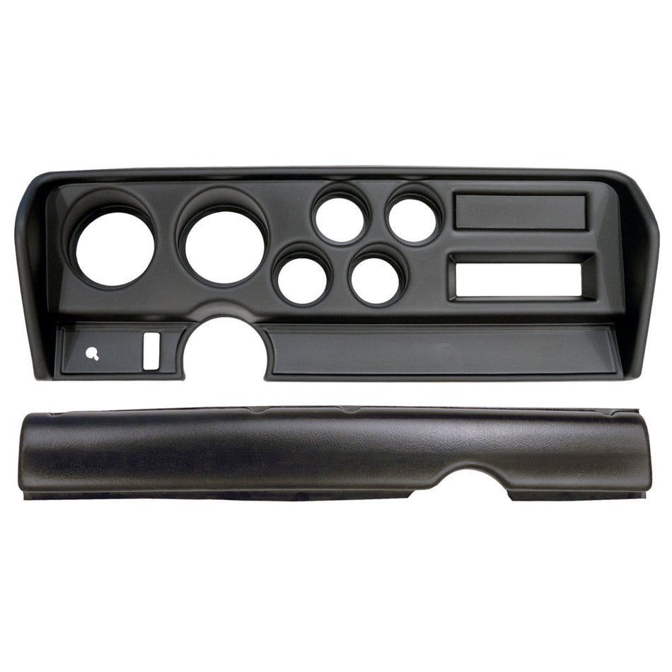 AutoMeter Dash Panel - Direct-Fit - Four 2-1/16 in Holes - Two 3-3/8 in Holes - Plastic - Black - Without Air Conditioning - Pontiac GTO 1970-72 - Each