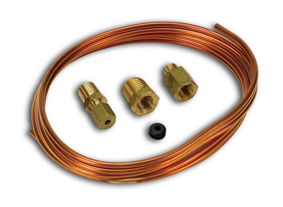 AutoMeter Gauge Line Kit - 1/8 in Diameter - 6 ft - Ferrules Included - Copper - Mechanical Pressure Gauges - Kit