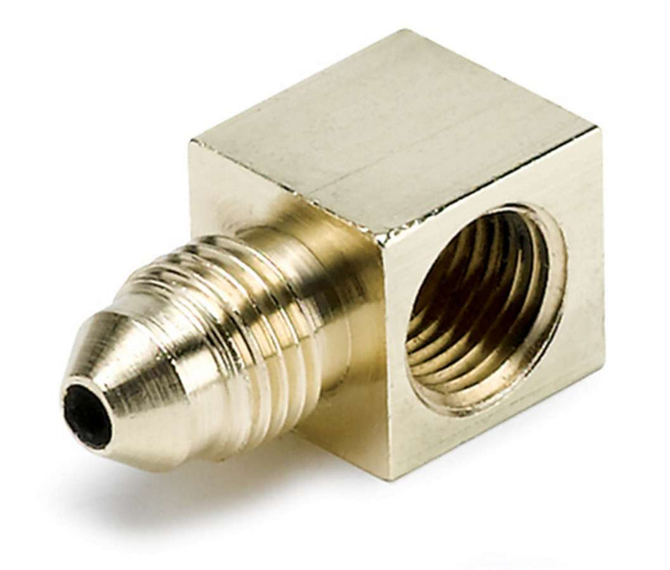 AutoMeter Fitting - Adapter - 90 Degree - 1/8 in NPT Female to 3 AN Male - Brass - Natural - Mechanical Pressure / Vacuum Gauges - Each