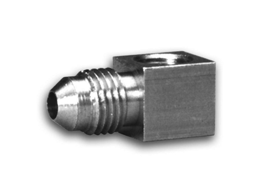 AutoMeter Fitting - Adapter - 90 Degree - 1/8 in NPT Female to 4 AN Male - Brass - Natural - Mechanical Pressure / Vacuum Gauges - Each