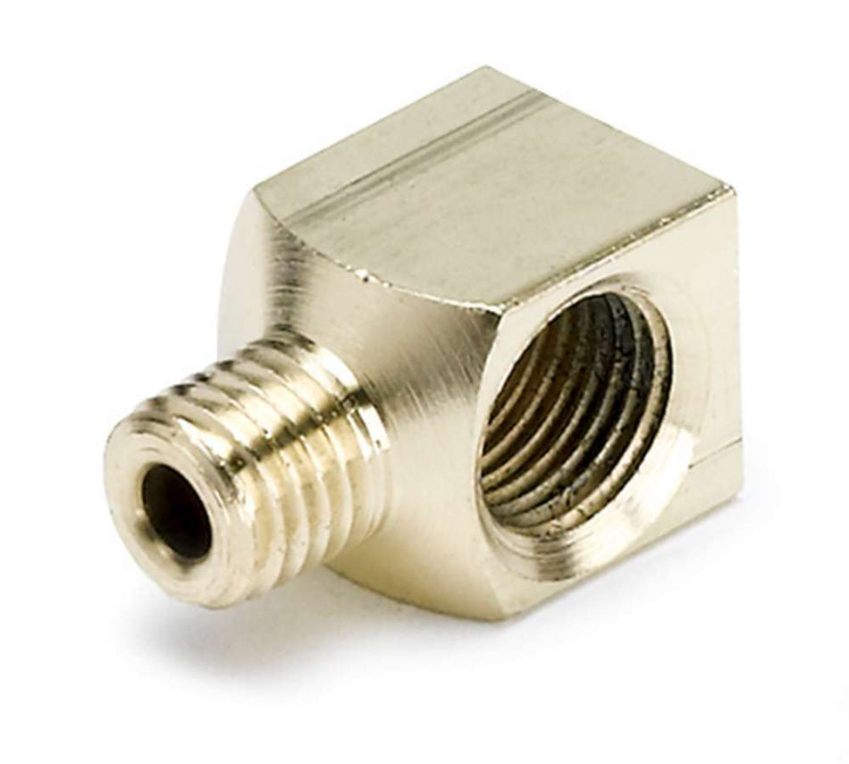 AutoMeter Fitting - Adapter - 90 Degree - 1/8 in NPT Female to 1/8 in Compression Male - Brass - Natural - Mechanical Pressure / Vacuum Gauges - Each