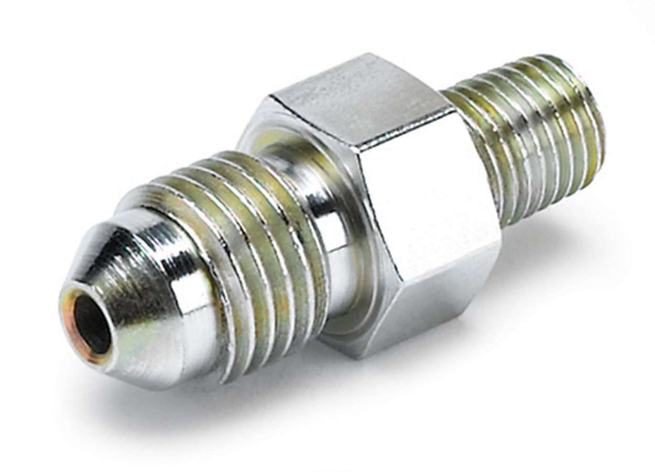 AutoMeter Fitting - Adapter - Straight - 4 AN Male to 1/16 in NPT Male - Steel - Zinc Coated - Mechanical Fuel Pressure Gauges - Each
