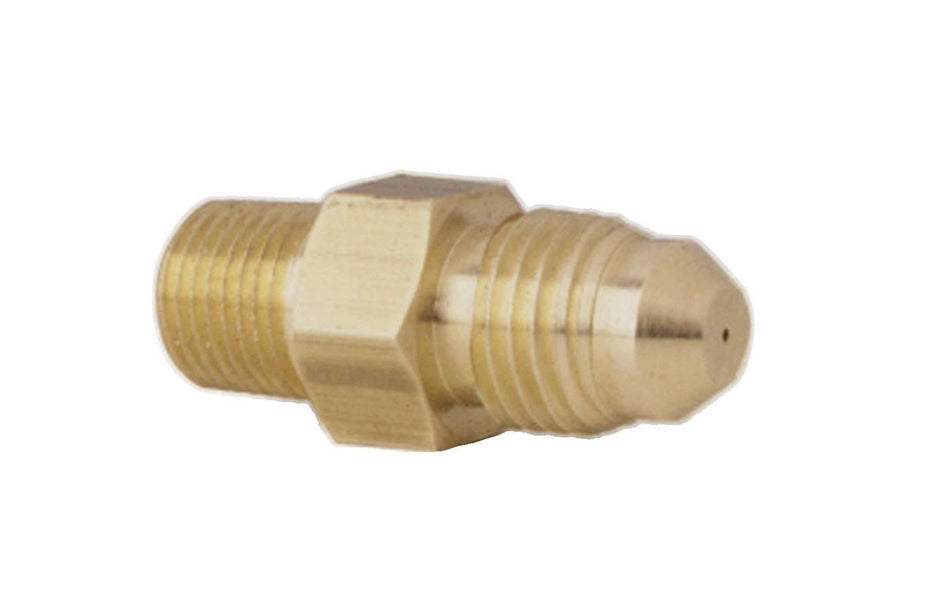 AutoMeter Fitting - Restrictor - Straight - 4 AN Male to 1/8 in NPT Male - Brass - Natural - Mechanical Fuel / Nitrous Pressure Gauges - Each