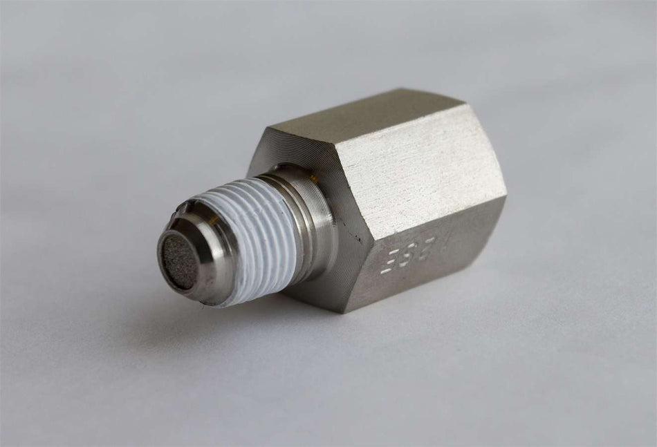 AutoMeter Fitting - Restrictor - Straight - 1/8 in NPT Female to 1/8 in NPT Male - Brass - Natural - Mechanical Fuel / Nitrous Pressure Gauges - Each