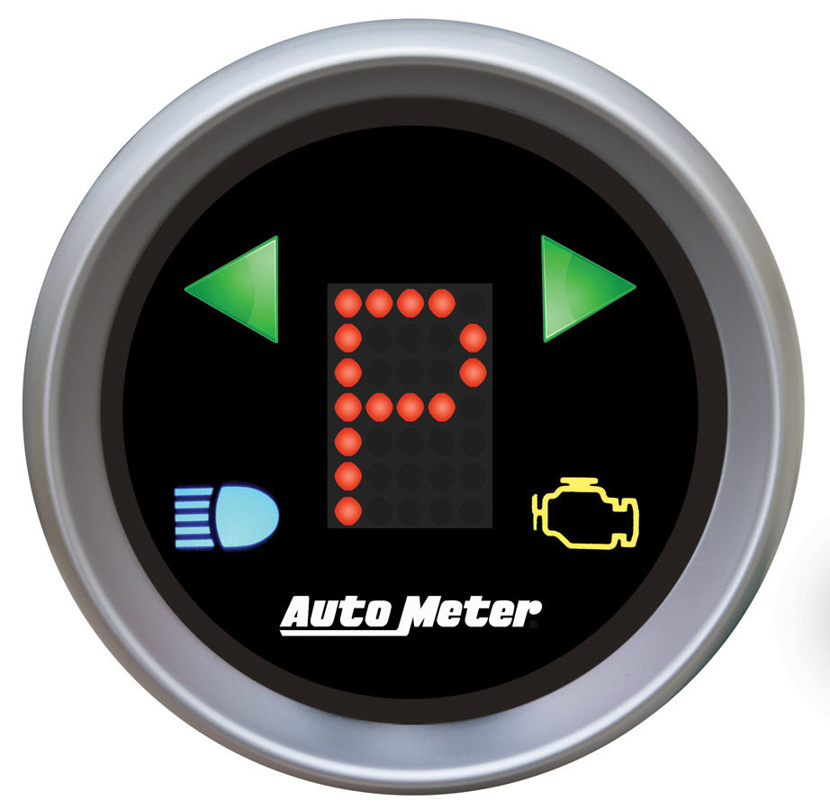 AutoMeter Shift Indicator Gauge - PRNDL - Electric - Digital - 2-1/16 in Diameter - Black Face - Each