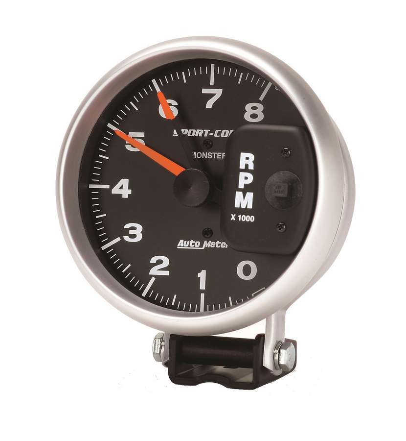 AutoMeter Tachometer - Sport-Comp - 8000 RPM - Electric - Analog - 5 in Diameter - Dash Mount - Black Face - Each