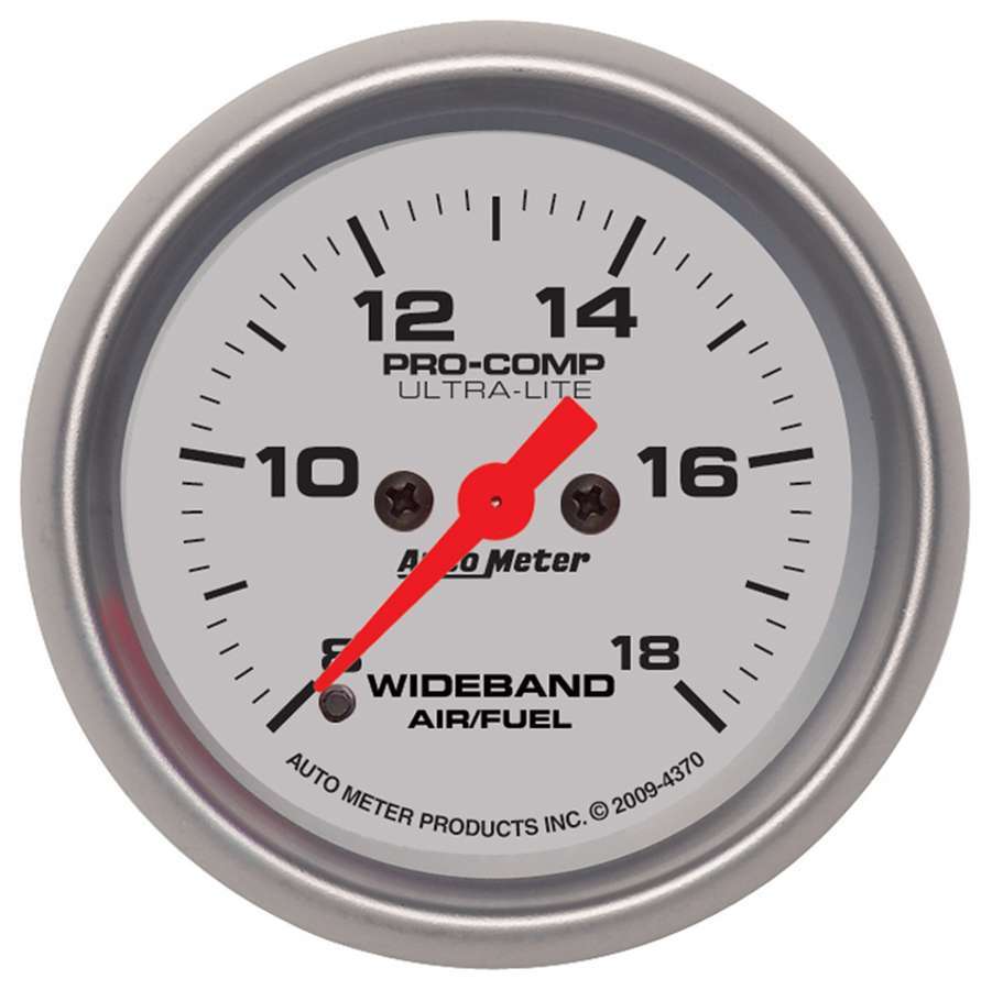 AutoMeter Air-Fuel Ratio Gauge - Ultra-Lite - Wideband - 8:1-18:1 AFR - Electric - Digital - 2-1/16 in OD - Silver Face - Each