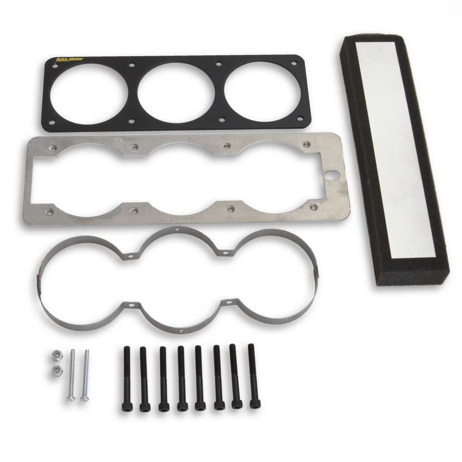 AutoMeter Gauge Mounting Panel - Gauge Cage - Three 2-5/8 in Holes - Black - Ford Mustang 1987-93 - Kit