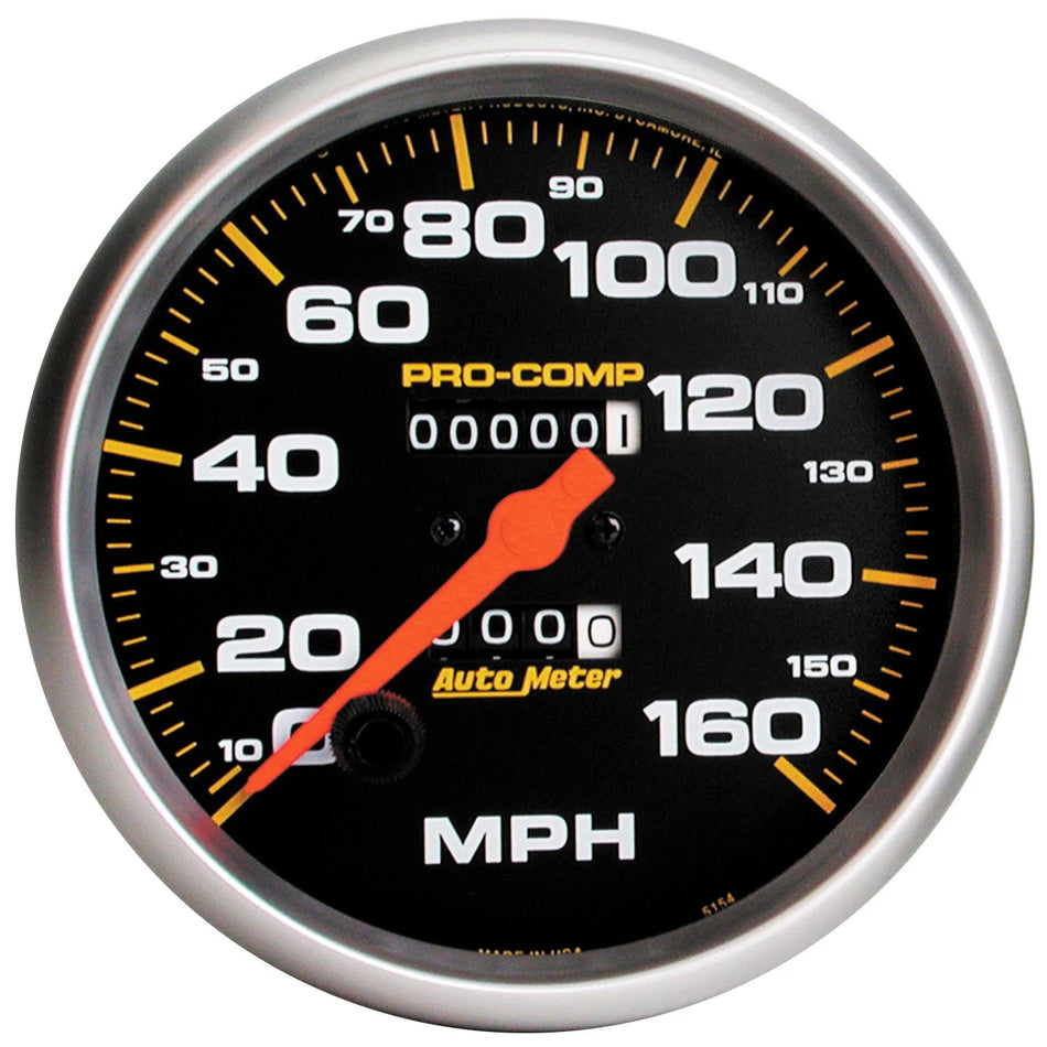 AutoMeter Speedometer - Pro-Comp - 160 MPH - Mechanical - Analog - 5 in Diameter - Black Face - Each