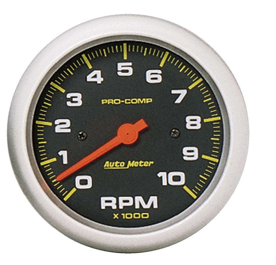 AutoMeter Tachometer - Pro-Comp - 10000 RPM - Electric - Analog - 3-3/8 in Diameter - Dash Mount - Black Face - Each