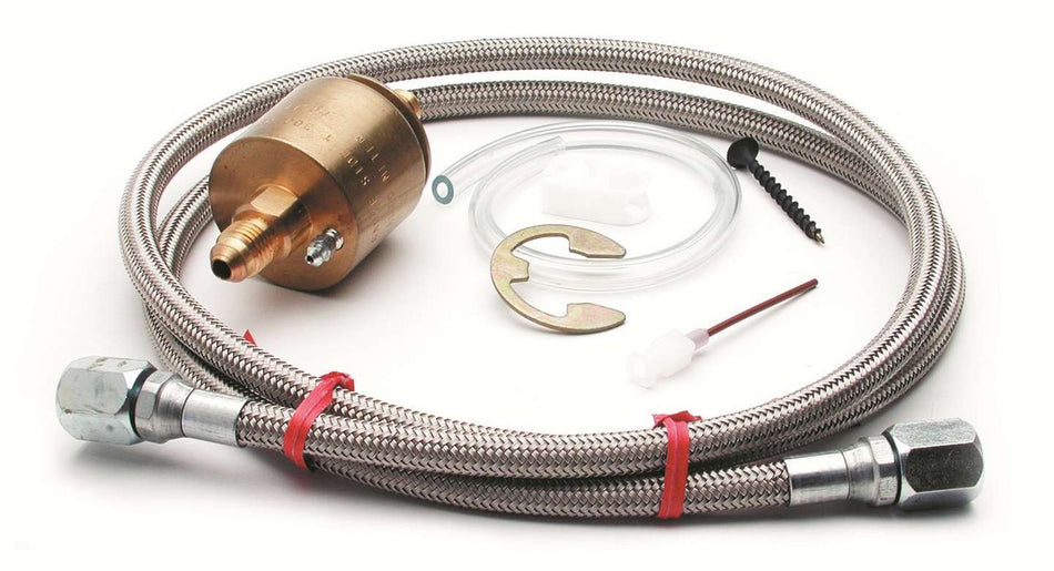 AutoMeter Fuel Pressure Isolator - 4 AN Fittings - Up to 100 psi - 4 ft Braided Stainless Line - Mechanical Pressure Gauges - Each