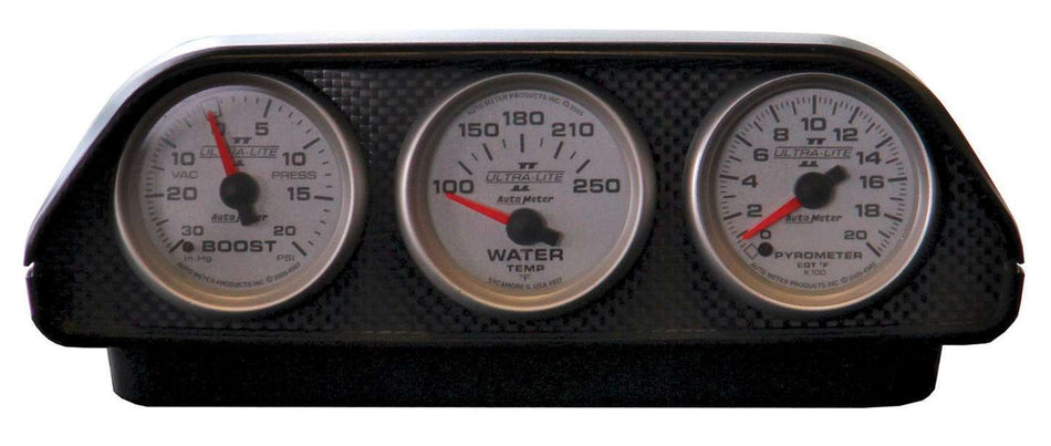AutoMeter Gauge Pod - Three 2-1/16 in Diameter Gauges - Dash - Plastic - Black - Universal - Each
