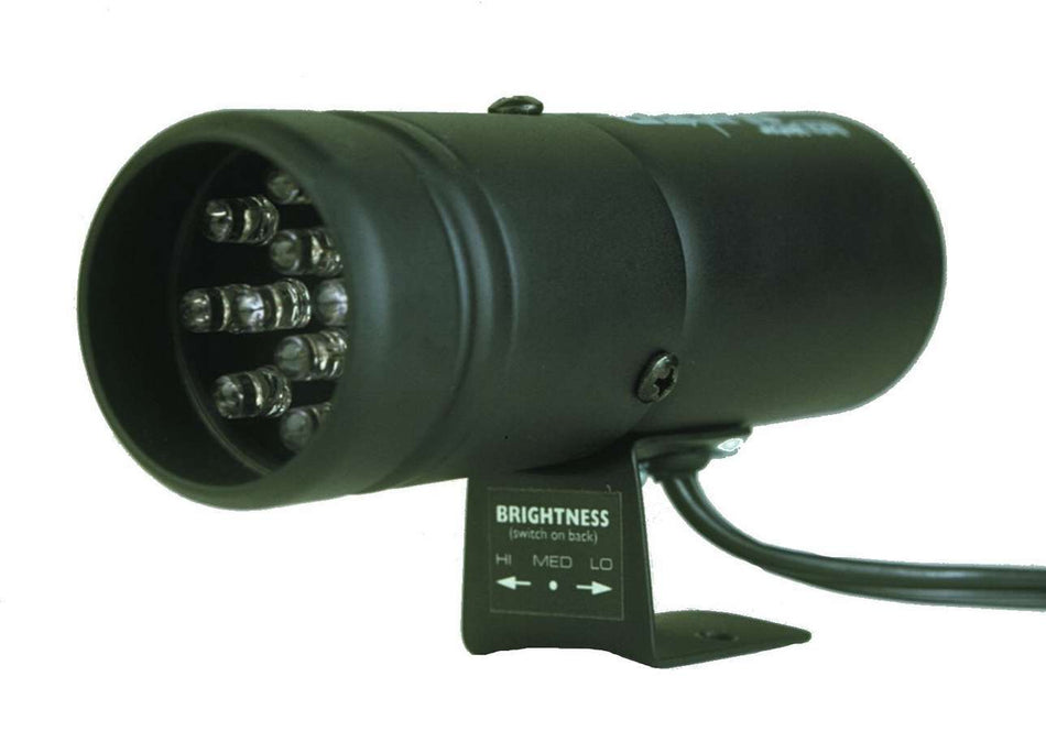 AutoMeter Shift Light - Super-Lite - 1-5/8 in Diameter - Amber LED - Adjustable Intensity - Black Case - Autometer Gauges - Each