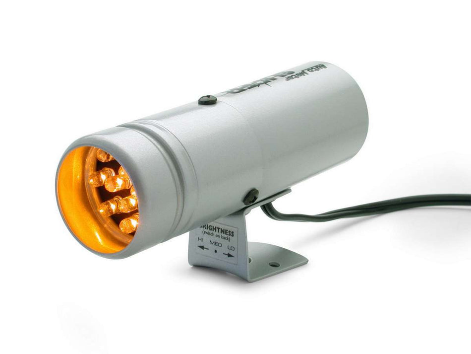 AutoMeter Shift Light - Super-Lite - 1-5/8 in Diameter - Amber LED - Adjustable Intensity - Silver Case - Autometer Gauges - Each