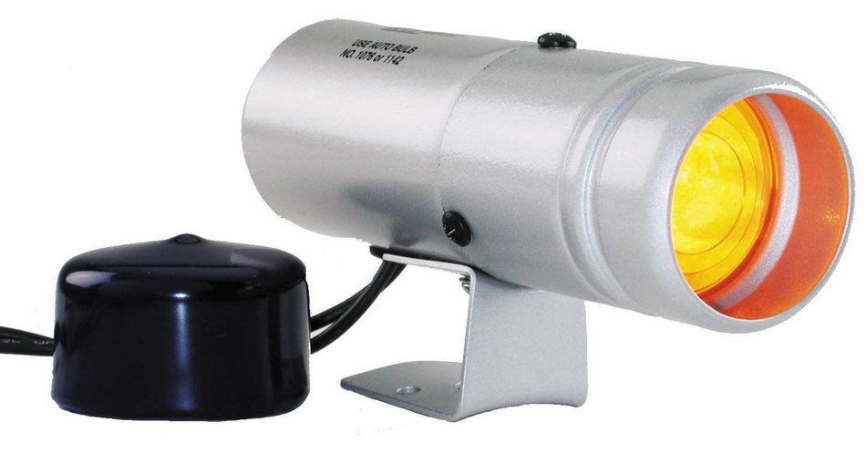 AutoMeter Shift Light - 1-5/8 in Diameter - Amber Lens - Silver Case - Autometer Gauges - Each