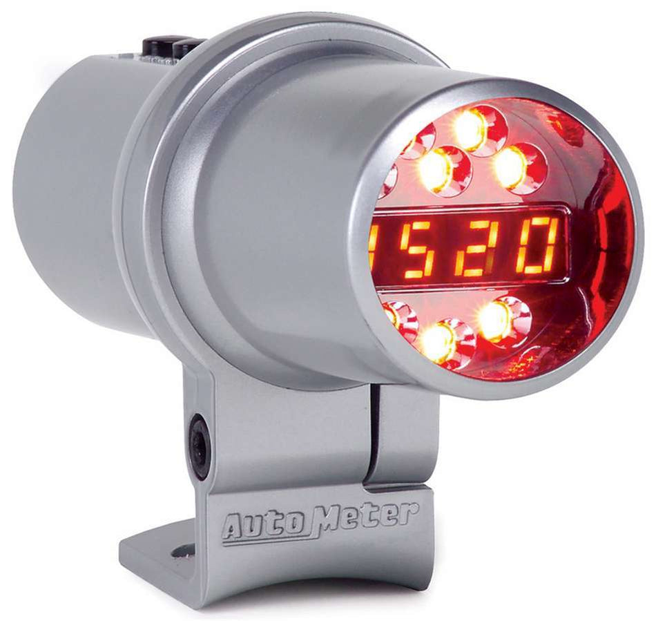 AutoMeter Shift Light - Pro Shift-Lite Level 1 - 1 Shift Point - Digital - 2.10 in Diameter - Amber LED - Silver Case - Each