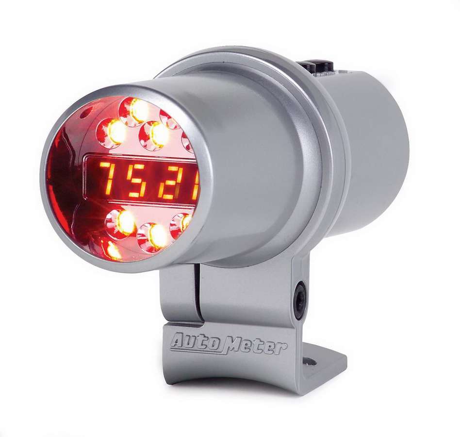 AutoMeter Shift Light - Pro Shift-Lite Level 2 - 5 Shift Point - Digital - 2.10 in Diameter - Multi-Colored LED - Silver Case - Each