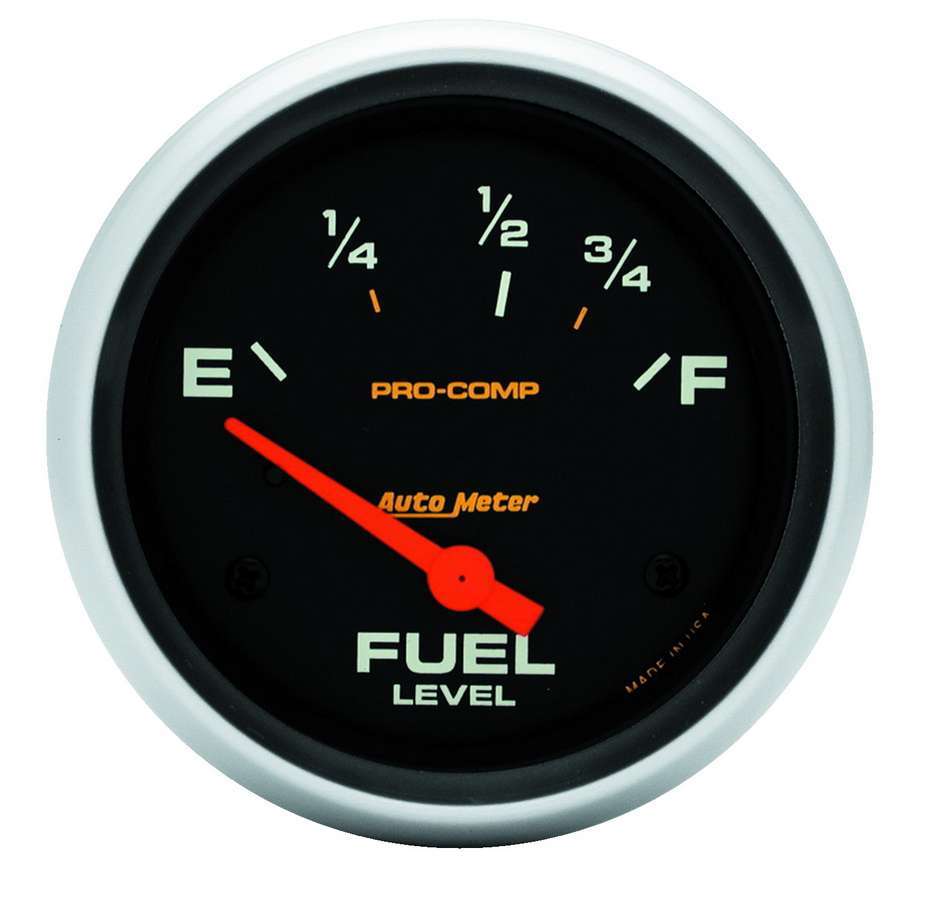 AutoMeter Fuel Level Gauge - Pro-Comp - 73-10 ohm - Electric - Analog - Short Sweep - 2-5/8 in Diameter - Black Face - Each