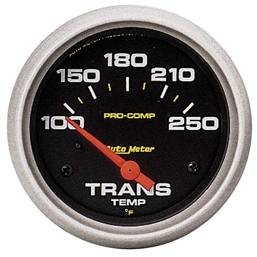 AutoMeter Transmission Temperature Gauge - Pro-Comp - 100-250 Degree F - Electric - Analog - Short Sweep - 2-5/8 in Diameter - Black Face - Each