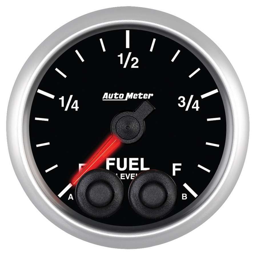 AutoMeter Fuel Level Gauge - Elite-Series - 0-280 ohm - Electric - Analog - Full Sweep - 2-1/16 in Diameter - Programmable - Black Face - Each