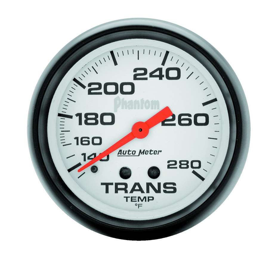 AutoMeter Transmission Temperature Gauge - Phantom - 140-280 Degree F - Mechanical - Analog - Full Sweep - 2-5/8 in Diameter - White Face - Each