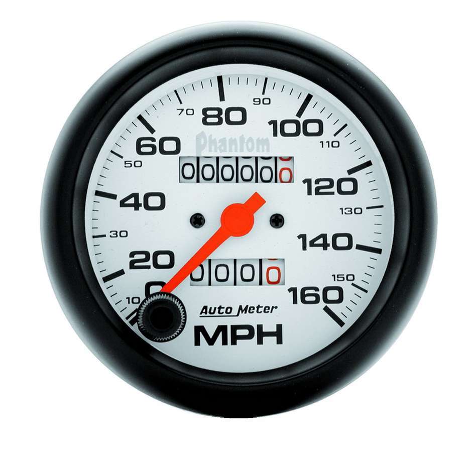 AutoMeter Speedometer - Phantom - 160 MPH - Mechanical - Analog - 3-3/8 in Diameter - White Face - Each