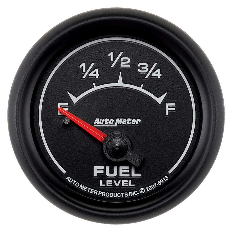 AutoMeter Fuel Level Gauge - ES - 0-90 ohm - Electric - Analog - Short Sweep - 2-1/16 in Diameter - Black Face - Each