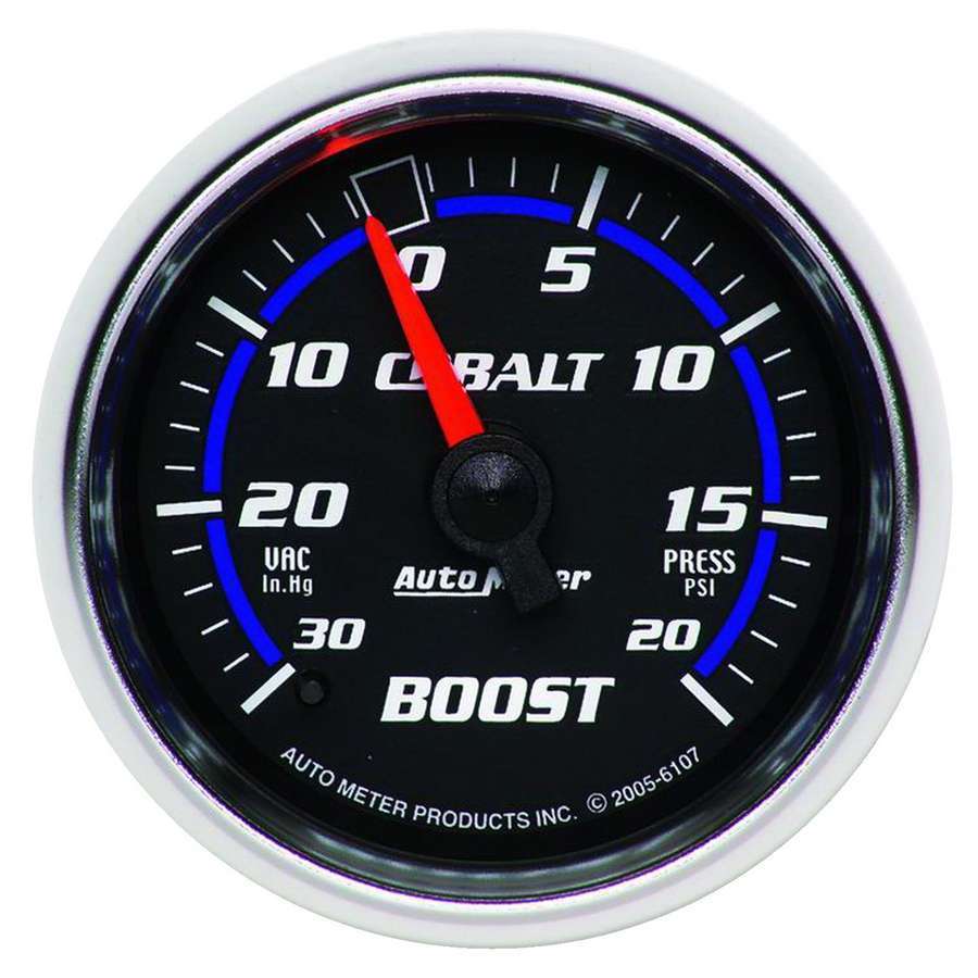 AutoMeter Boost / Vacuum Gauge - Cobalt - 30 in HG-20 psi - Mechanical - Analog - 2-1/16 in Diameter - Black Face - Each