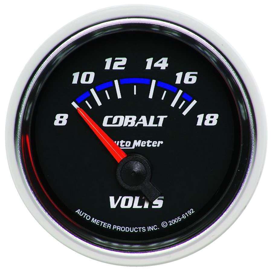 AutoMeter Voltmeter - Cobalt - 8-18V - Electric - Analog - Short Sweep - 2-1/16 in Diameter - Black Face - Each