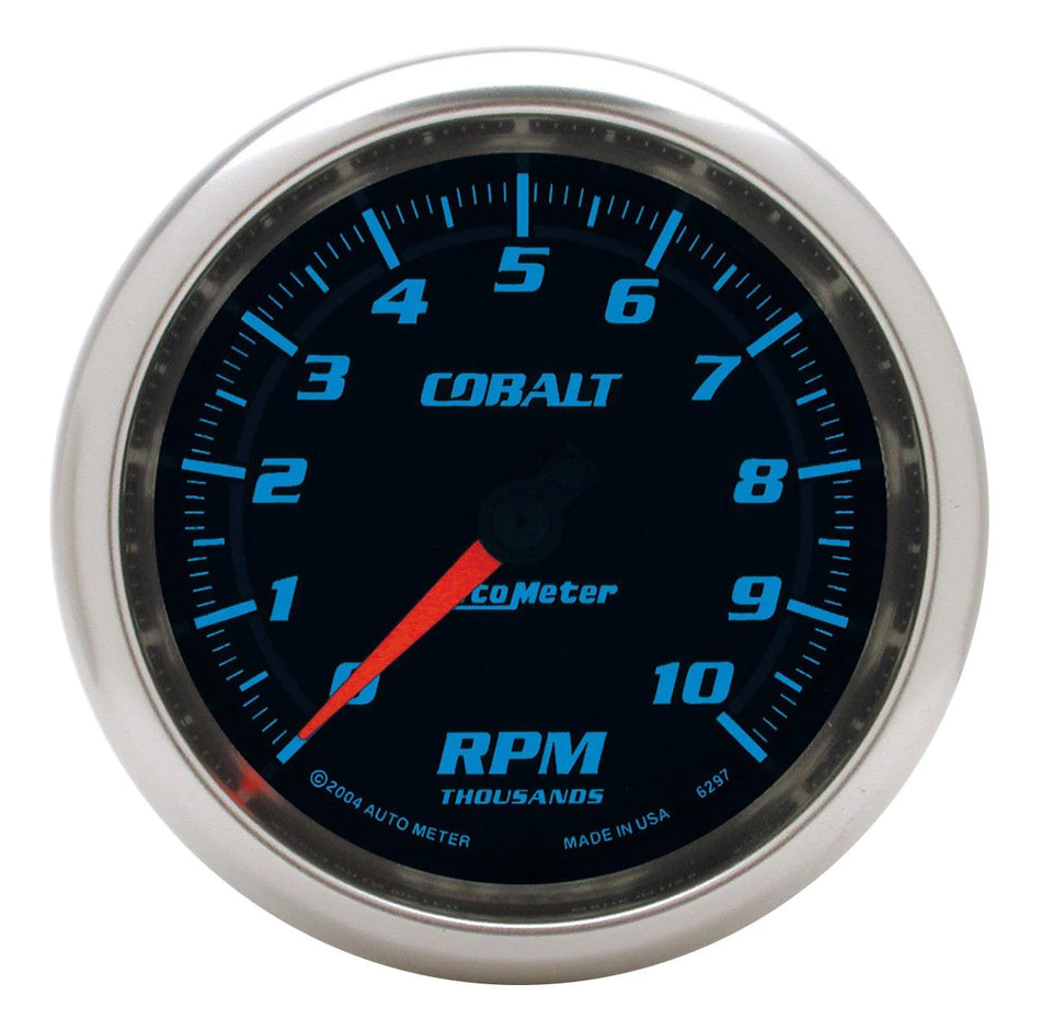 AutoMeter Tachometer - Cobalt - 10000 RPM - Electric - Analog - 3-3/8 in Diameter - Dash Mount - Black Face - Each