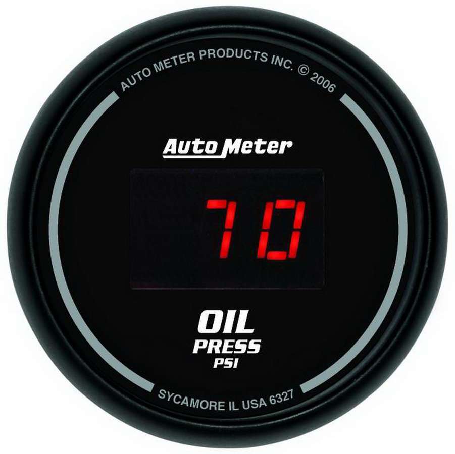 AutoMeter Oil Pressure Gauge - Sport-Comp - 5-100 psi - Electric - Digital - 2-1/16 in Diameter - Black Face - Each