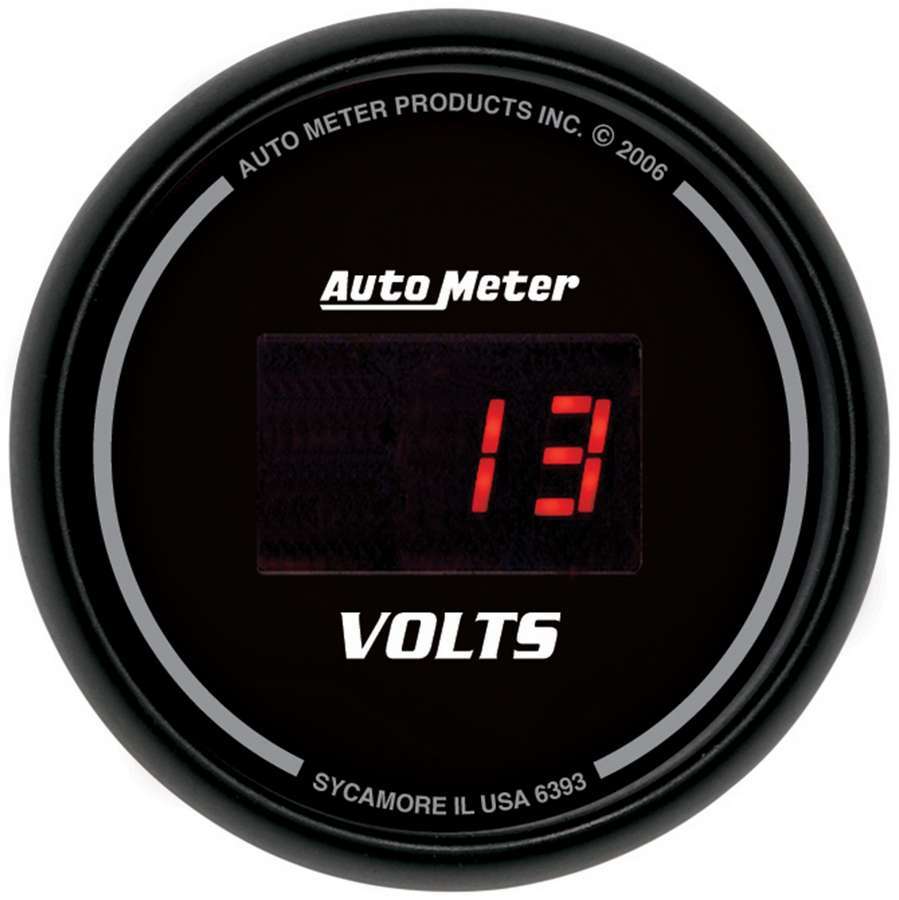 AutoMeter Voltmeter - Sport-Comp - 8-18V - Electric - Digital - 2-1/16 in Diameter - Black Face - Each