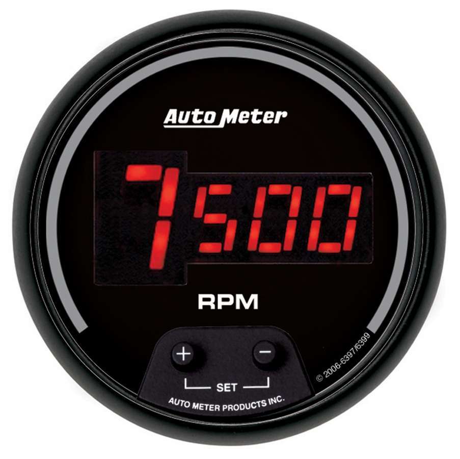 AutoMeter Tachometer - Sport-Comp - 10000 RPM - Electric - Digital - 3-3/8 in Diameter - Black Face - Each