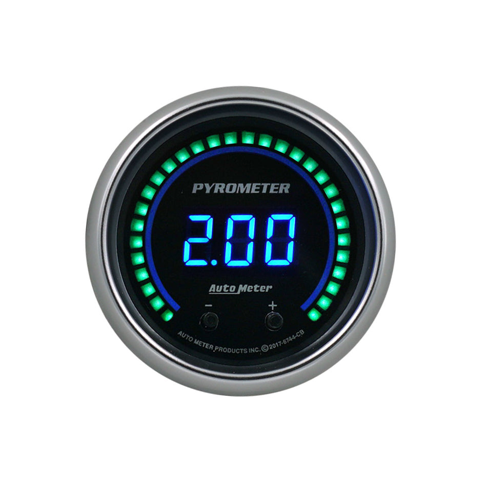 AutoMeter EGT Gauge - Cobalt Elite - Digital - Electric - 0-2000 Degree F - 2-1/16 in - Black Face - Each