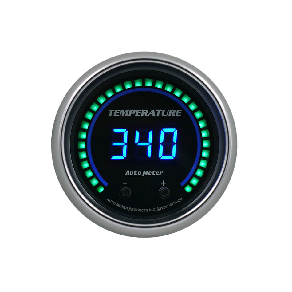 AutoMeter Temperature Gauge - Cobalt Elite - Digital - Electric - 60-340 Degree F / 40-170 Degree C - 2-1/16 in - Black Face - Each