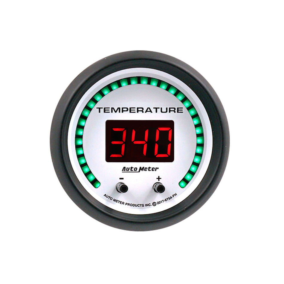 AutoMeter Temperature Gauge - Phantom Elite - Digital - Electric - 60-340 Degree F / 40-170 Degree C - 2-1/16 in - White Face - Each