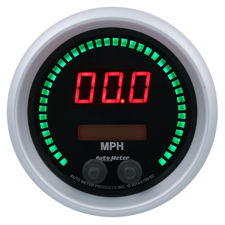 AutoMeter Speedometer - Sport-Comp Elite - Digital - Electric - 0-260 MPH - 3-3/8 in - Black Face - Each
