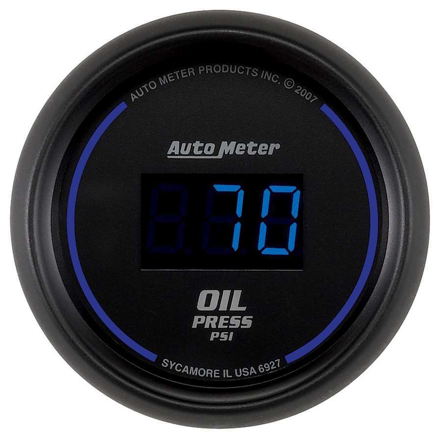 AutoMeter Oil Pressure Gauge - Cobalt - 5-100 psi - Electric - Digital - 2-1/16 in Diameter - Black Face - Each