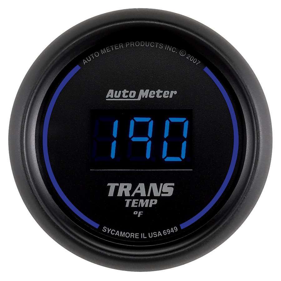 AutoMeter Transmission Temperature Gauge - Cobalt - 0-340 Degree F - Electric - Digital - Blue LED - 2-1/16 in Diameter - Black Face - Each