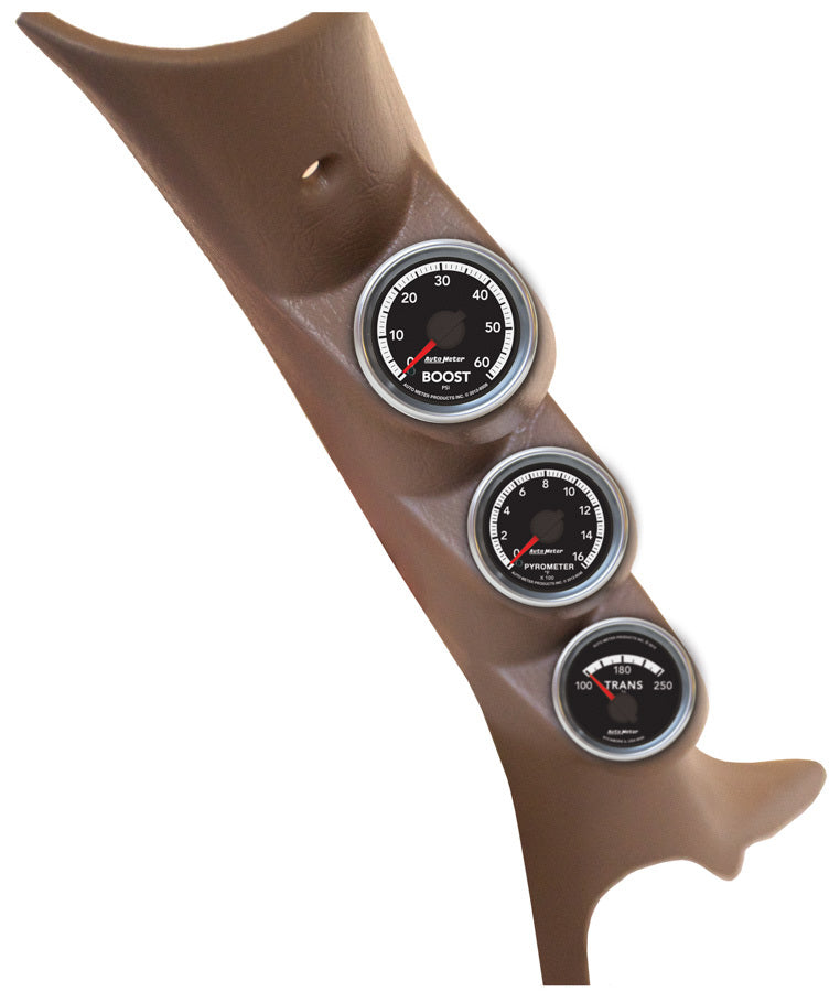 AutoMeter Gauge Pod Kit - Factory Match - Digital - Boost / Pyrometer / Transmission Temperature - Black Face - 2-1/16 in Diameter - Full Pillar Mount - Dodge Ram Fullsize Truck 2010-12 - Kit
