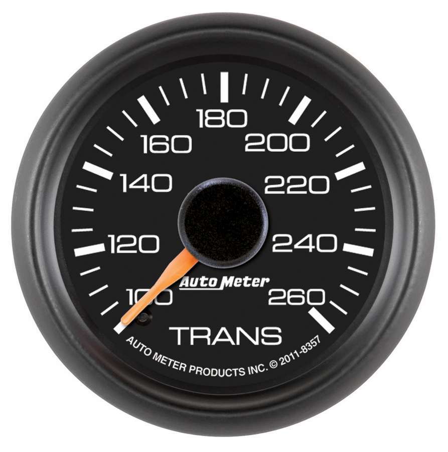 AutoMeter Transmission Temperature Gauge - GM Factory Match - 100-260 Degree F - Electric - Analog - Full Sweep - 2-1/16 in Diameter - Black Face - Each