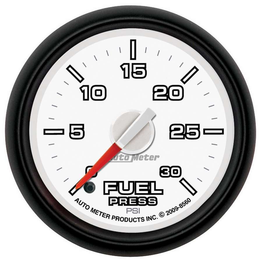 AutoMeter Fuel Pressure Gauge - Gen3 Dodge Factory Match - 0-30 psi - Electric - Analog - Full Sweep - 2-1/16 in Diameter - White Face - Each