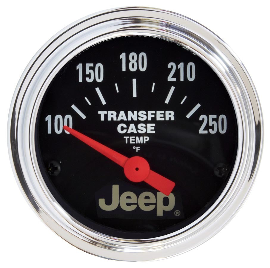 AutoMeter Transfer Case Temperature Gauge - Jeep - 100-250 Degree F - Electric - Analog - Short Sweep - 2-1/16 in Diameter - Black Face - Each