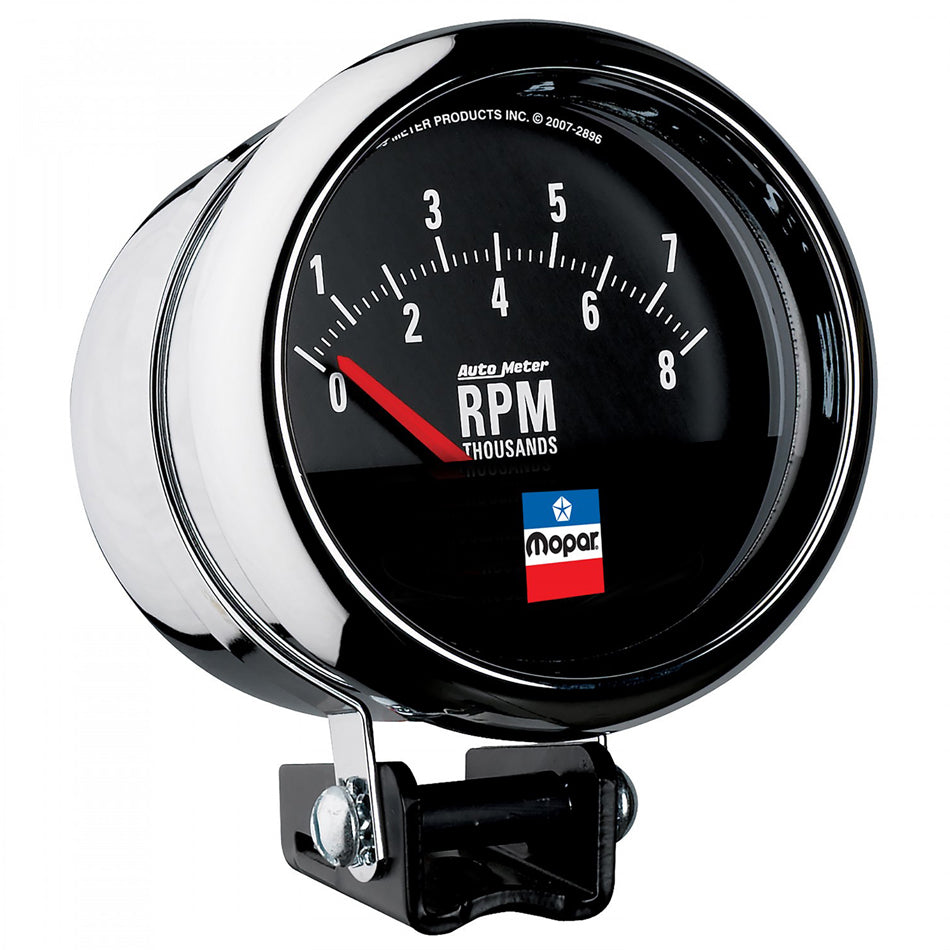 AutoMeter Tachometer - Mopar Classic - 8000 RPM - Electric - Analog - 3-3/4 in Diameter - Pedestal Mount - Black Face - Each