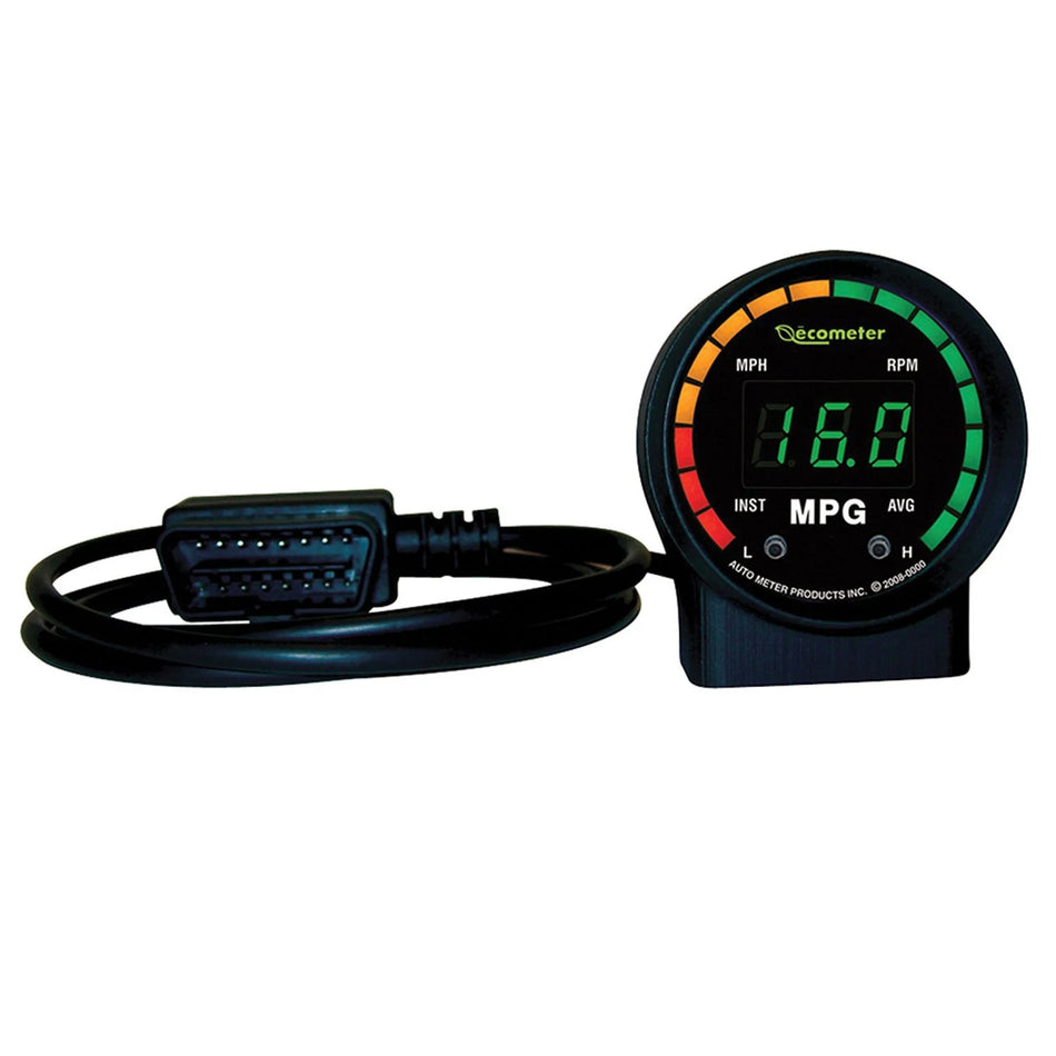AutoMeter Fuel Economy Gauge - Ecometer - Electric - Digital - 2-1/16 in Diameter - Black Face - Each