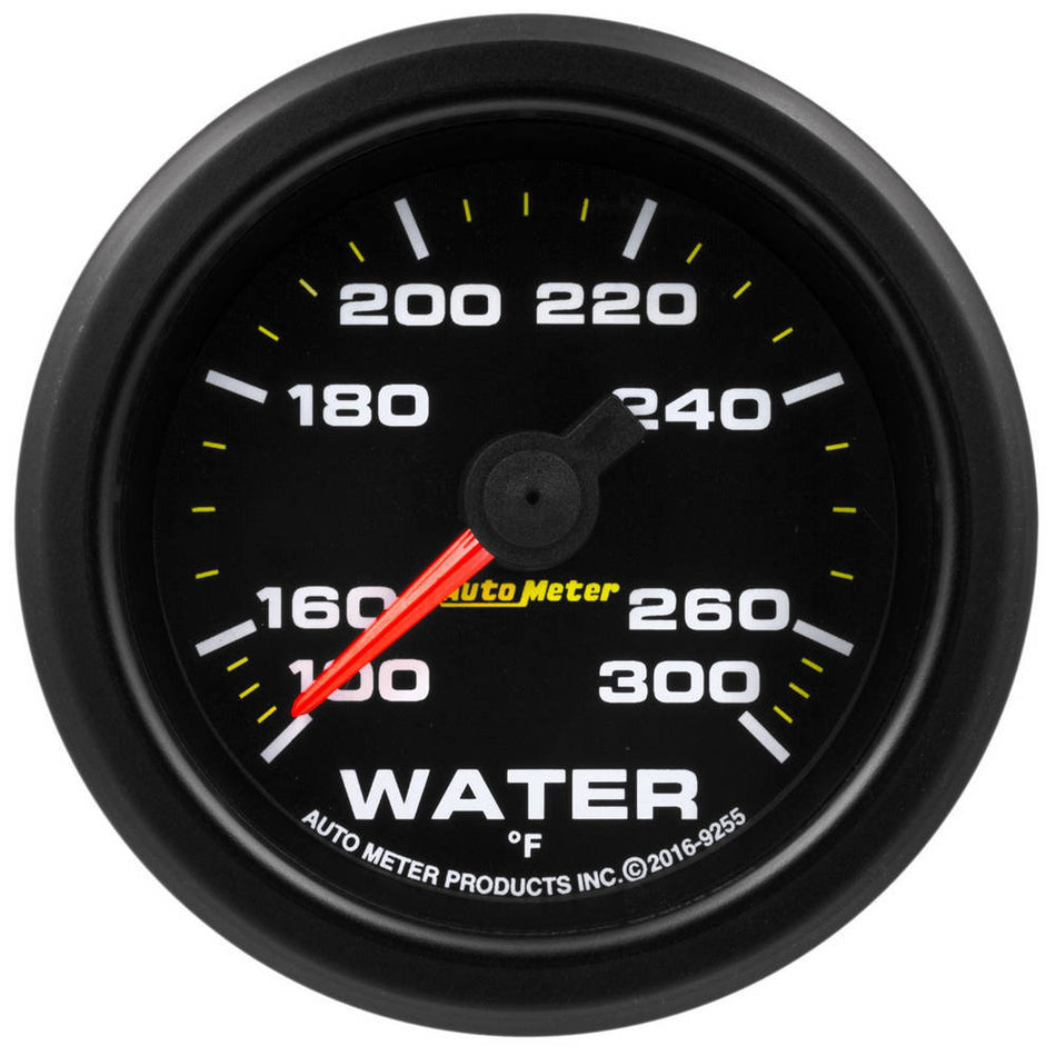 AutoMeter Water Temperature Gauge - Extreme Environment - Stepper Motor - 100-300 Degree F - Electric - Analog - Full Sweep - 2-1/16 in Diameter - Black Face - Each